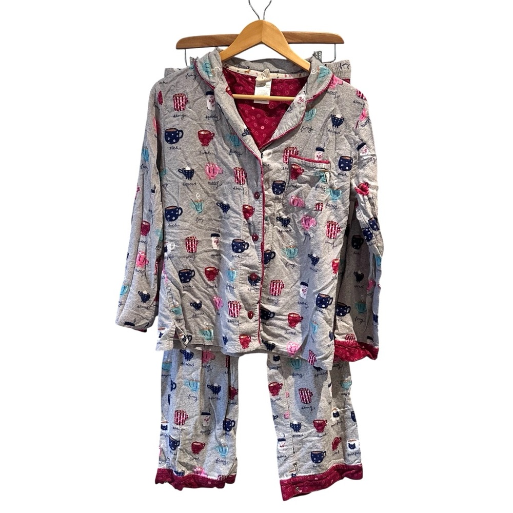 munki‎ munki Coffee Flannel Pajama Set Size Small